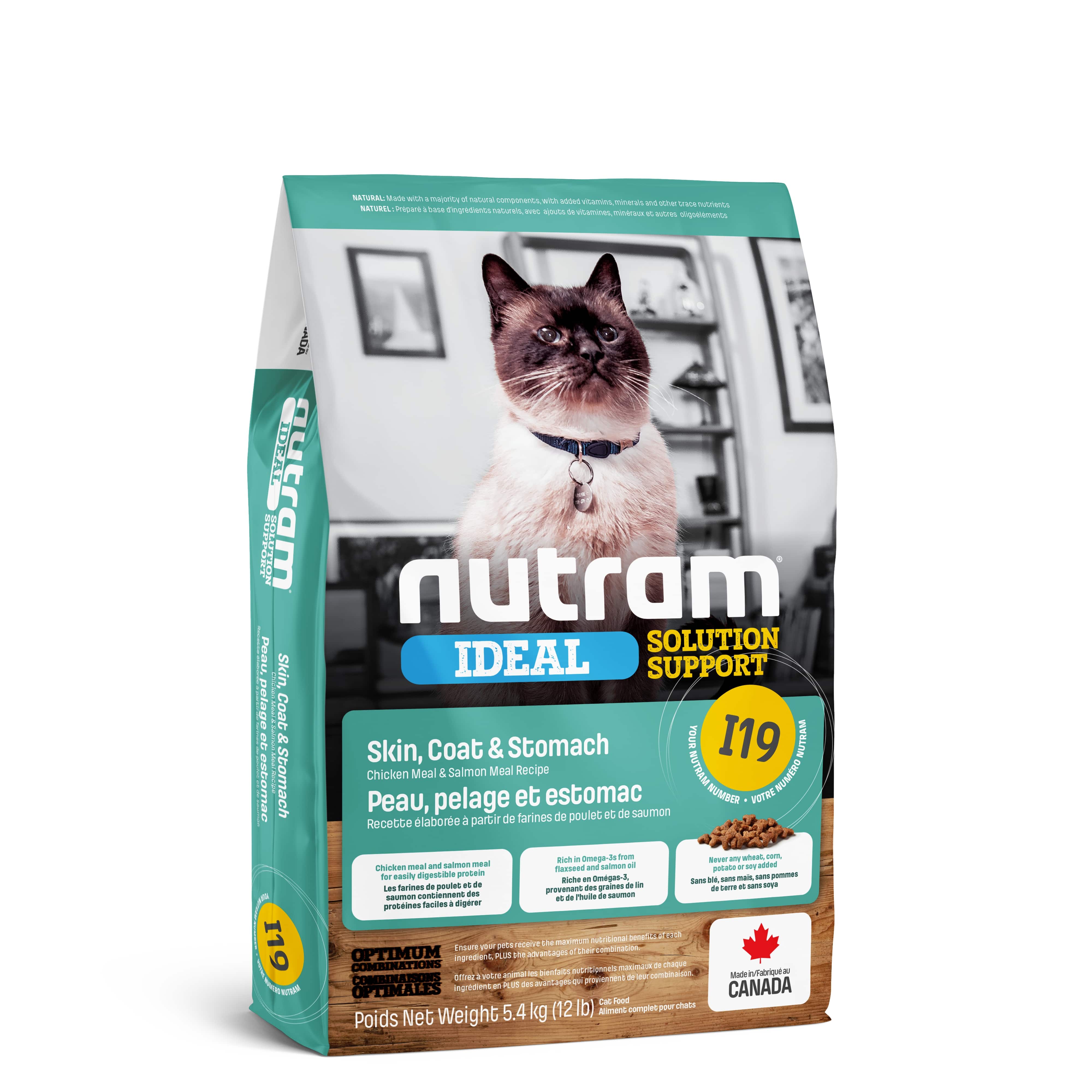 I19 Nutram Ideal Solution Support® Sensetive Coat, Skin, Stomach Cat Food